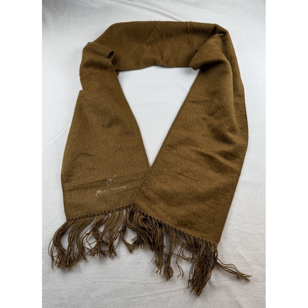 Alpaca Camargo Scarf Unisex One Size Tan Fuzzy Fringe Alpaca Peru Soft Blend